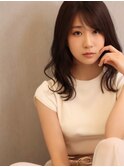 大人可愛い◎柔らミディ毛先パーマブラウン艶髪