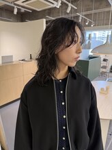 暗髪と《大人ニュアンスパーマ》◆カラーなしでもできる！ふんわり大きめニュアンス