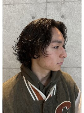 サンキスビューティースタジオ 千葉中央(Sunkissed beauty studio) MEN’S/リバースセンターパート/ニュアンスパーマ/千葉