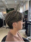 センターパート×ハイライト