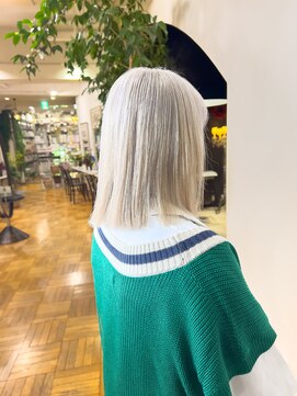 オブヘアーギンザ(Of HAIR GINZA) 結べるボブ×ホワイトベージュ