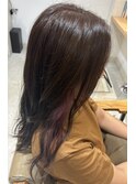 ピンクバイオレットのイヤリングカラー