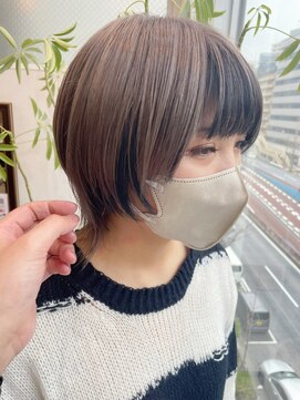 グーフィートーキョー 銀座(Goofy Tokyo) Goofy銀座/ショートウルフ/逆フェイスフレーミング/全体ブリーチ