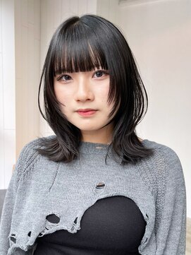 アイティーバイアルバム 藤沢店(IT by ALBUM) アッシュブラックくびレイヤーグレーベージュ_ba484811