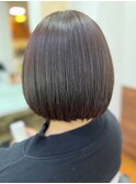 20代30代ミニボブココアブラウン小顔美肌ストレート丸み