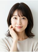 大人女性に似合う外ハネミディアム/ナチュラルスタイル