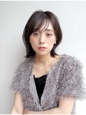 大人ミニボブ前髪長め切りっぱなしショコラブラウンK20250526