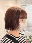 《レイヤースタイル》レイヤーボブ×オレンジブラウン