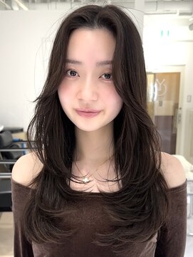 シー 萩原店(sea) ハイライトカラーミルクティーベージュレイヤーカット