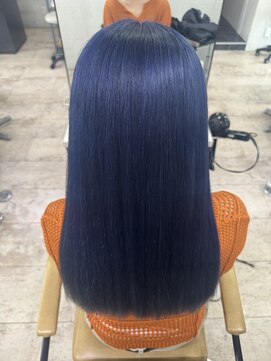 アジールヘア 所沢プロペ通り店(agir hair) ◎透明感ネイビーブルー×小顔レイヤーウルフ