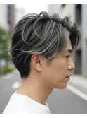 白髪ぼかしバレイヤージュシルバーカラーグレーカラー