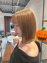 クラン バイ ナチュラル(clan by Natural)&nbsp;切りっぱなしボブ/前下がりボブ/艶髪ベージュ/似合わせカット