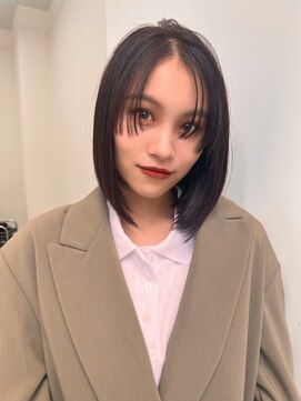 ノク(nok) ストレートボブ_カーキグレージュマッシュショート