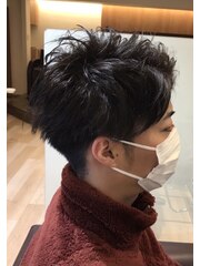 【L by first】ジオパーマ+メンズ前下がりショート◎30代40代
