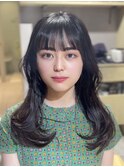（韓国ヘア/くびれヘア/ロングヘア/前髪/サイドバング/小顔）