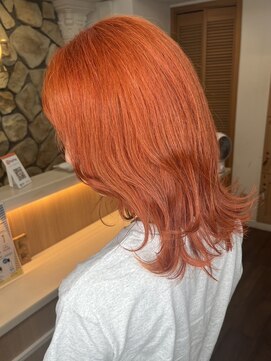 ラックスビー マハロ 江坂駅前店(LUXBE MAHALO) ミディアムレイヤーオレンジレイヤーカット江坂美容室