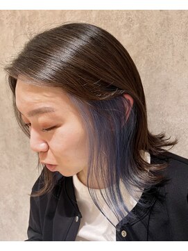 ザブリッジ(the Bridge) 外ハネボブ×ブルーインナーカラー