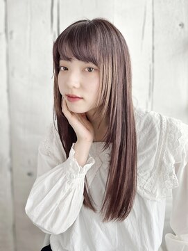 ナル 宇都宮(nalu) ツヤ感ピンクのナチュラルストレート