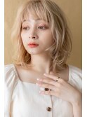 金髪ハイトーンカラー透明感ホワイトブロンド312X川口20代30代