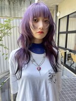 ラ キング(LA KING)&nbsp;ピンクベージュタッセルボブウルフネビージュショートカット