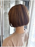 大人ボブ ナチュラルボブ ミニボブ 白髪ぼかし