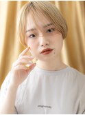 ハイトーンベージュ/シースルーバング/マニッシュショートg