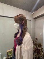 ファビ 渋谷(Fab)&nbsp;くびれヘア/暗めカラー/アプリコットオレンジ/縮毛矯正