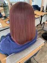 グリット(glit)&nbsp;艶髪ボルドーピンク×まとまり肩下ボブ/ミディアム/セミロング