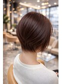 ◎30代40代小顔シャギー前下がりショートボブ×透明感