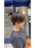 大人可愛い丸みショート/似合わせバング/透明感ヘアカラー