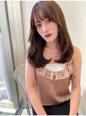 シースルーバング_くびれレイヤーベージュアッシュグレージュ