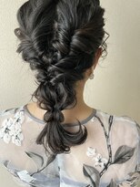 オウルヘアー(Owl hair)&nbsp;編みおろしアレンジ/黒髪セミロング