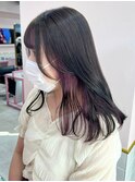 ブリーチインナーカラーピンクカラー前髪カットトリートメント