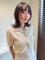 小顔前髪顔周りレイヤー×グレージュカラー デザインカラー