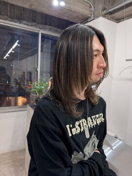 シアー(siar) ハイライト　メンズロング　髪質改善　ロングヘアー