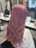 パヌポン(PANUPON)&nbsp;ピンクグレーハイライトバレイヤージュケアブリーチダブルカラー