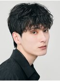 大阪梅田シャドウパーマ波巻きパーマメンズマッシュウルフ緩め◆