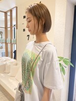 ニューヨークニューヨーク 山科店(NYNY) ぱつっとボブ×イエローベージュ