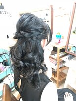 ロカット サロン(Roquat Salon)&nbsp;黒髪ハーフアップアレンジ【ヘアアレンジ　立川/立川南/八王子】