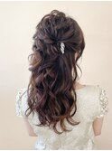 王道ハーフアップ　ヘアセット