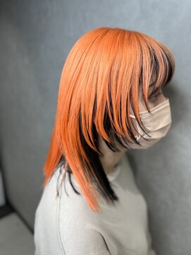 アンダーバーホワイト 京橋店(_WHITE) ペールオレンジ×レイヤーカット