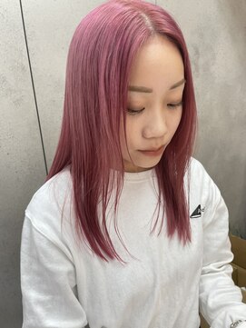 ヴェイン 渋谷(vain) くすんだピンクカラー+フェイスレイヤー