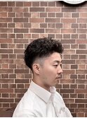 オールバックパーマ／フェードスタイル