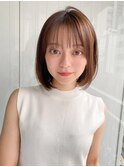 前髪 ネビージュ ボブルフ 黒髪 ワンレン 小顔 "