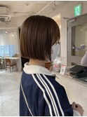 切りっぱなしボブ ぷつっとボブ マロンブラウン s