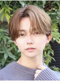 センターパートナチュラルヘア刈り上げセンターパートノーセット