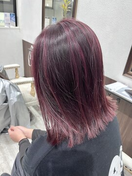 ベルヘアーデザイン 堺東(Belle hair Design) ハイライト/外国人風/ミディアム/ケアブリーチ/堺東