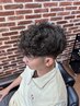 men'sカット+スパイラルパ-マ+4stepトリ-トメント+眉毛+シェ-ビング(90分)