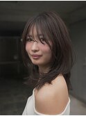 池袋HOLON /レイヤーボブ /ハッシュカット /暗髪ミディアム