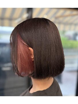 リンイチマルサン(Lin.103) ブラウン×ピンクインナーカラー